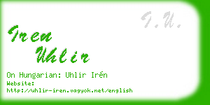 iren uhlir business card